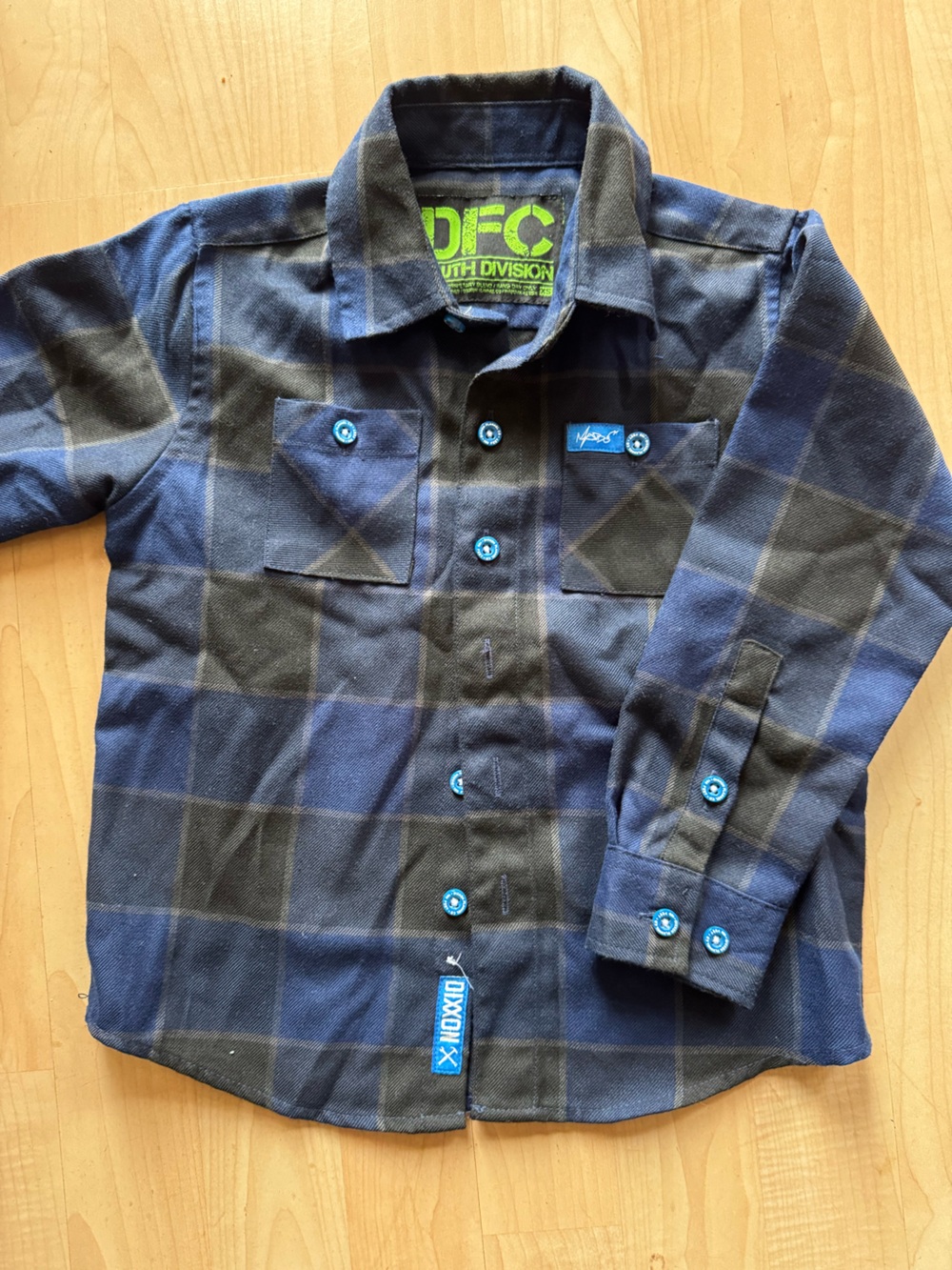 Youth DIXXON Navy and Black Plaid Button-Down Shirt